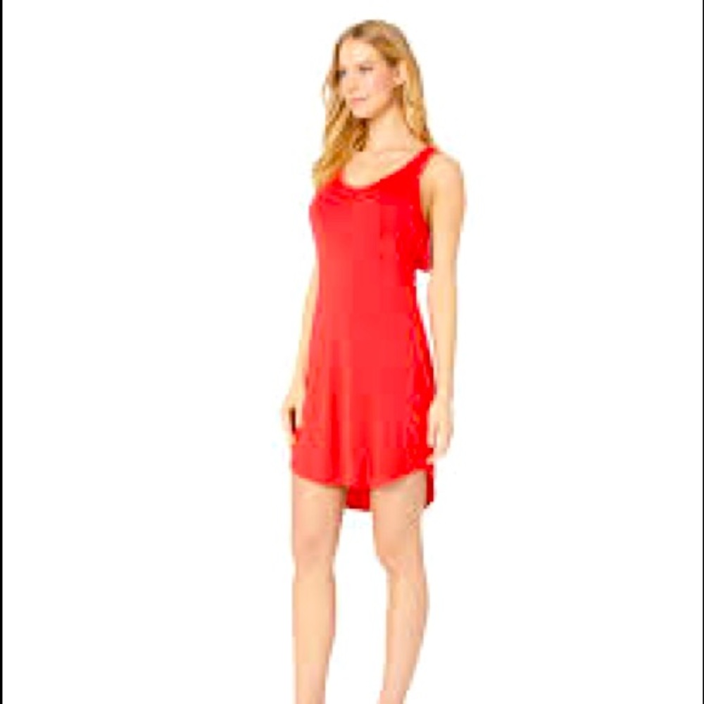 Chaser Razor back Jersy Dress with Ruffle - Picture 2 of 10